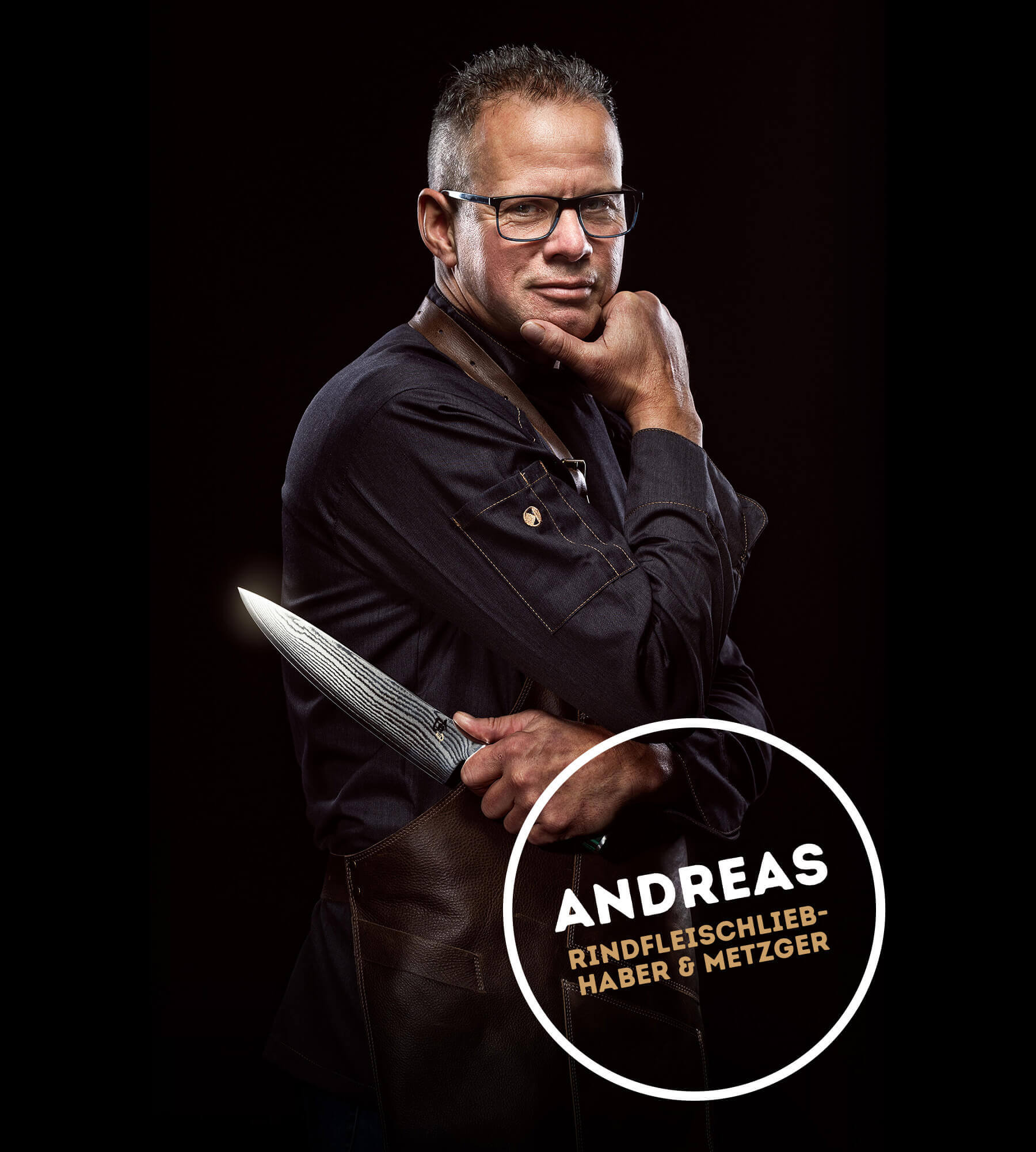 Rindfleischliebhaber und Metzger Andreas